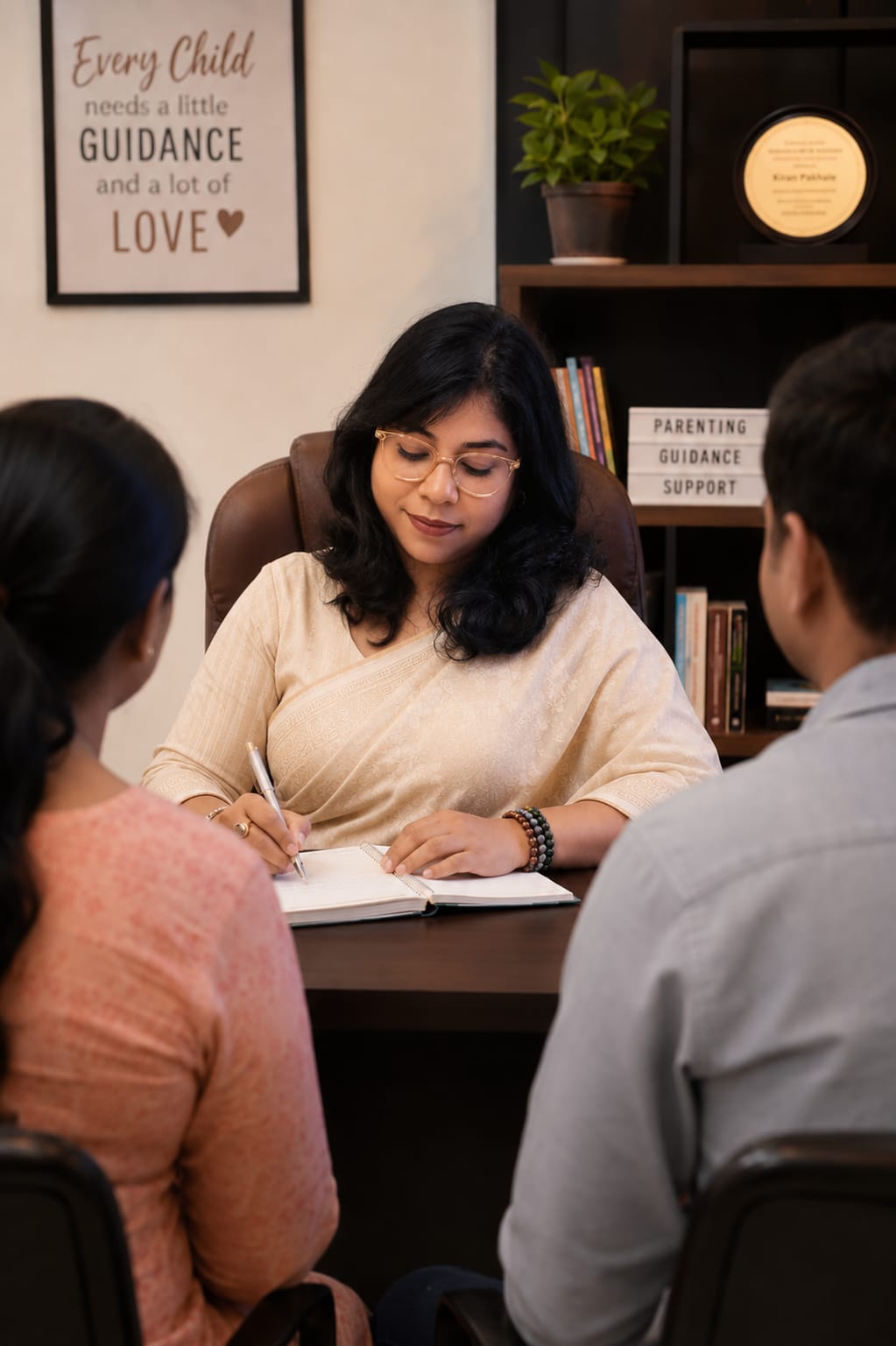 Kiran Pahade guiding a parent session